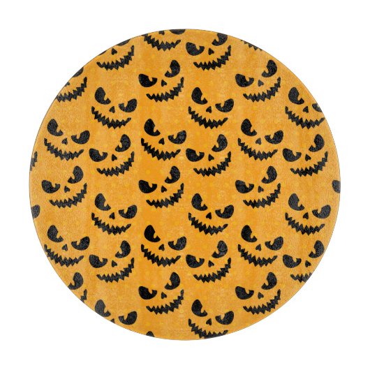 ハロウィーン：怖い顔、ヴィンテージスタイル。 カッティングボード (正面)