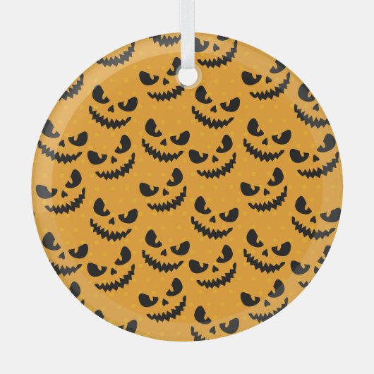 ハロウィーン:怖い顔、ヴィンテージスタイル。 ガラスオーナメント (正面)