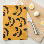 ハロウィーン:怖い顔、ヴィンテージスタイル。 キッチンタオル (四つ折り)