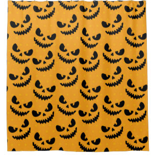 ハロウィーン:怖い顔、ヴィンテージスタイル。 シャワーカーテン