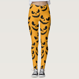 ハロウィーン：怖い顔、ヴィンテージスタイル。 レギンス
