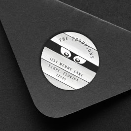 ハロウィーン 怖い クリープイ マミー  トリックオアトリート クラス ラウンドシール