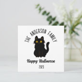 ハロウィーン 怖い 黒猫 名前カスタマイズ シーズンカード (スタンド正面)