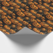 🎃ハロウィーン – 恐ろしいカボチャ ラッピングペーパー (角)