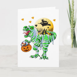 ハロウィーン 恐竜 ティラノサウルス マミー パンプキン カード