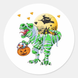 ハロウィーン 恐竜 ティラノサウルス マミー パンプキン ラウンドシール