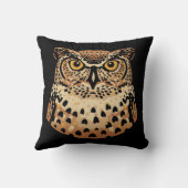 ハロウィーン、感謝祭、秋のためのゴールデンフクロウ クッション (裏面)