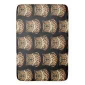 ハロウィーン、感謝祭、秋のためのゴールデンフクロウ バスマット (正面縦)