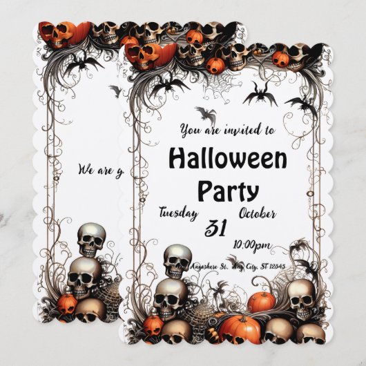 ハロウィーン 招待状 (正面/裏面)
