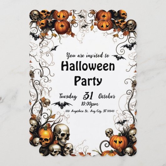 ハロウィーン 招待状 (正面/裏面)