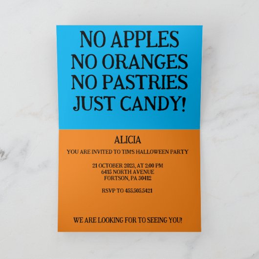 ハロウィーン 招待状 (内部)