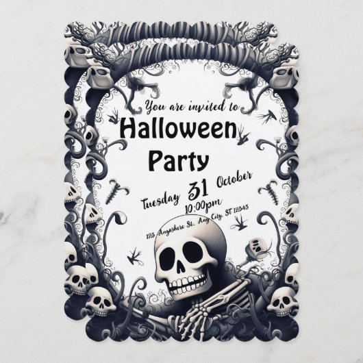 ハロウィーン 招待状 (正面/裏面)