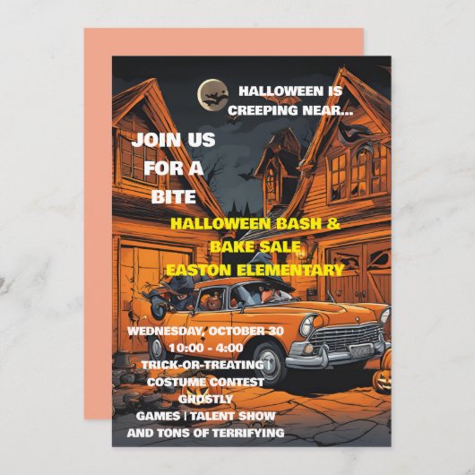 ハロウィーン 招待状 (正面/裏面)