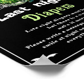 ハロウィーン「昨夜おむつ」赤ちゃんシャワーゲーム ポスター (角)