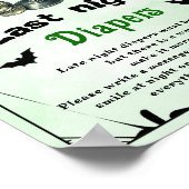 ハロウィーン「昨夜おむつ」赤ちゃんシャワーゲーム ポスター (角)