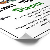 ハロウィーン「昨夜おむつ」赤ちゃんシャワーゲーム ポスター (角)