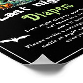 ハロウィーン「昨夜おむつ」赤ちゃんシャワーゲーム ポスター (角)