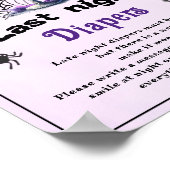 ハロウィーン「昨夜おむつ」赤ちゃんシャワーゲーム ポスター (角)