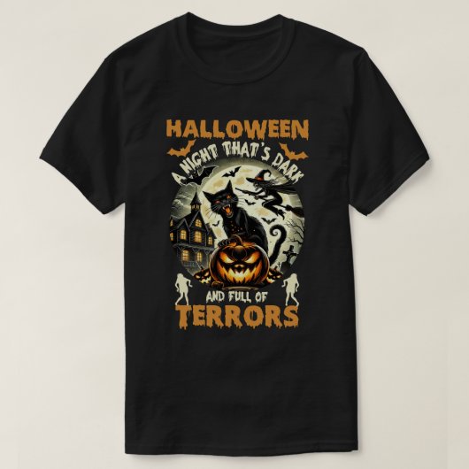 ハロウィーン:暗い夜 Tシャツ (デザイン正面)