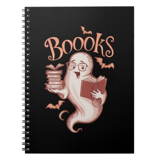 ハロウィーン 本 司書 先生 読者 読書 ノートブック (正面)