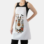 ハロウィーン(犬)ドーベルマン・ピンシェル花 エプロン (インサイチュ)