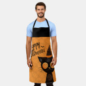 ハロウィーン/猫/カボチャ/秋 エプロン (着用した状態)