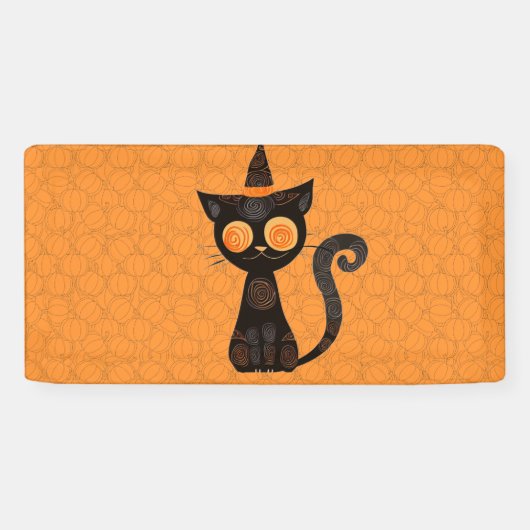 ハロウィーン/猫/カボチャ/秋 横断幕 (横)