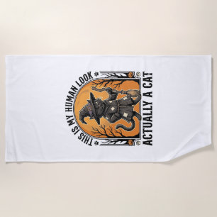 ハロウィーン 猫 コスチューム 面白い ヴィンテージ 魔女 猫 Tシャツ ビーチタオル