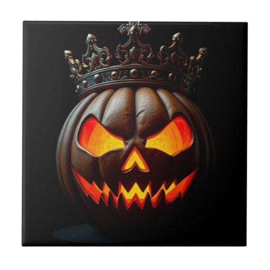 ハロウィーン 皇帝ジャックオーランタン セラミックタイル (正面)