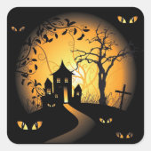 ハロウィーン – 目を見張る人 スクエアシール (正面)
