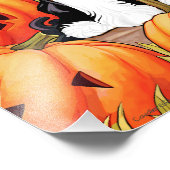 ハロウィーン、秋をテーマにしたトライカラーカバリエスパニエル犬 フォトプリント (角)