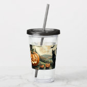 ハロウィーン/秋/秋/カボチャ/猫 アクリルタンブラー (裏面)