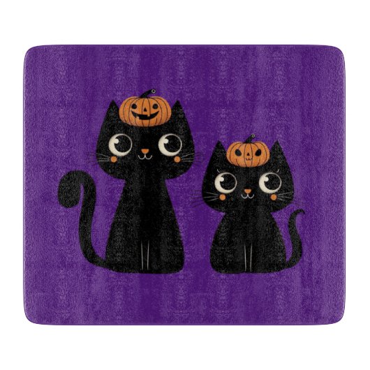 ハロウィーン/秋/秋/カボチャ/猫 カッティングボード (正面)