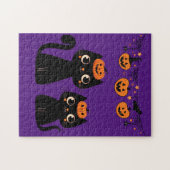 ハロウィーン/秋/秋/カボチャ/猫 ジグソーパズル (横)