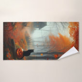 ハロウィーン/秋/秋/カボチャ/猫 バスタオル (バスタオル)