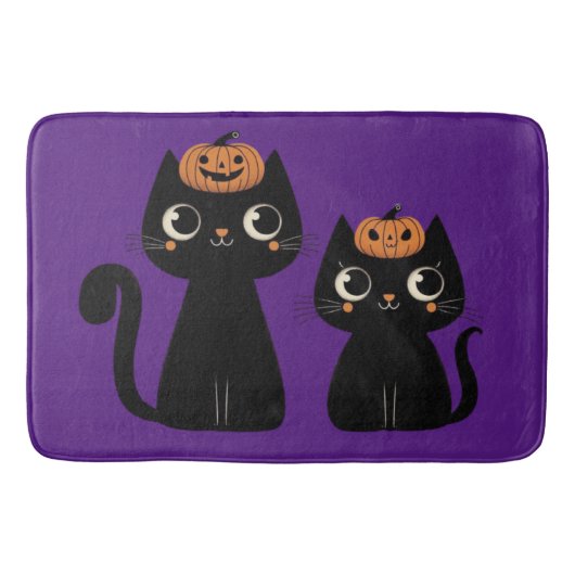 ハロウィーン/秋/秋/カボチャ/猫 バスマット (正面)