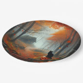 ハロウィーン/秋/秋/カボチャ/猫 ペーパープレート (アングル)