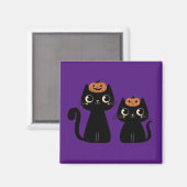 ハロウィーン/秋/秋/カボチャ/猫 マグネット (正面/裏面)