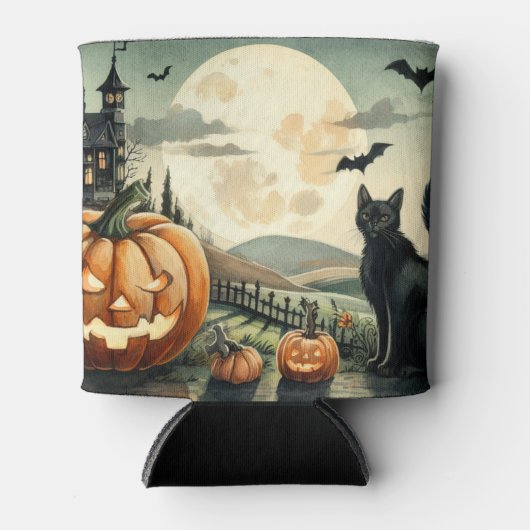 ハロウィーン/秋/秋/カボチャ/猫 缶クーラー (正面)