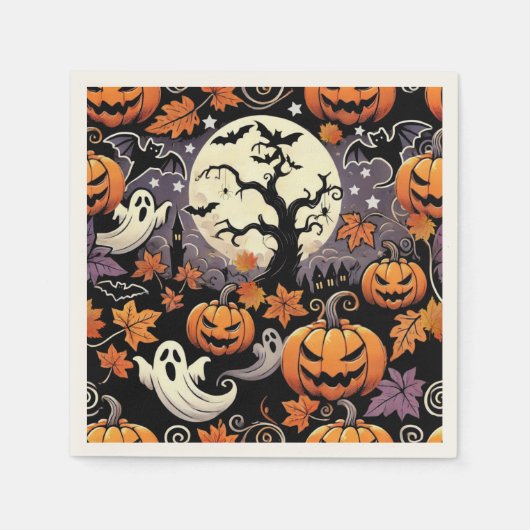 ハロウィーン/秋/秋 スタンダードカクテルナプキン (正面)