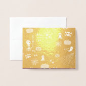 ハロウィーン 箔カード (封筒付き正面)