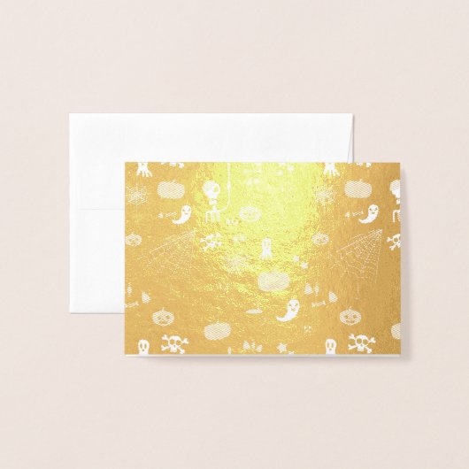 ハロウィーン 箔カード (封筒付き正面)