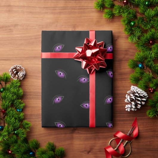 ハロウィーン，紫の目，トリックまたは治療，ブー ラッピングペーパー (クリスマスギフト)