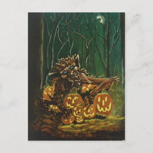 ハロウィーン、葉書、小妖精や小人、ノーム、妖精、ウッドランド、森 ポストカード (正面)