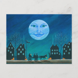 ハロウィーン。葉書，魔女，黒，猫.horse ポストカード