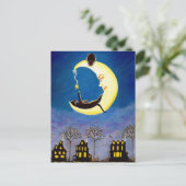 ハロウィーン，葉書，黒，猫，サレム，星，村 ポストカード (スタンド正面)