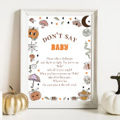 ハロウィーン"言わないベビー"赤ちゃんシャワーゲーム ポスター