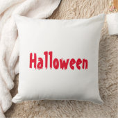 ハロウィーン 赤と黒のテキスト 飾り ホームアクセント クッション (ブランケット)
