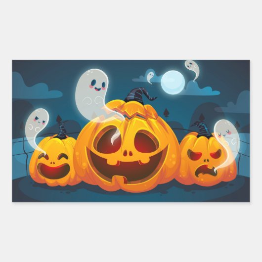 ハロウィーン 長方形シール (正面)