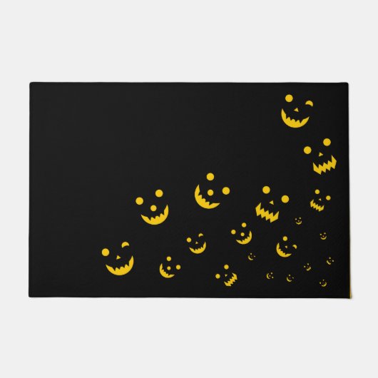ハロウィーン �門マット 発光顔 ドアマット (正面)
